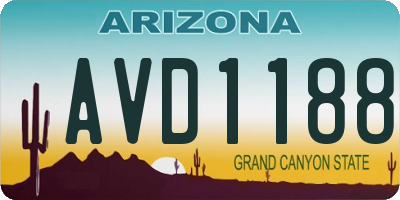 AZ license plate AVD1188