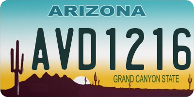 AZ license plate AVD1216