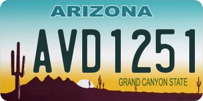 AZ license plate AVD1251