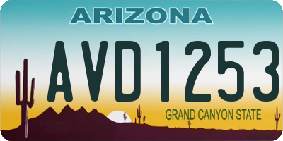 AZ license plate AVD1253