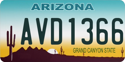 AZ license plate AVD1366