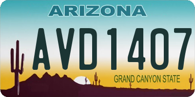 AZ license plate AVD1407