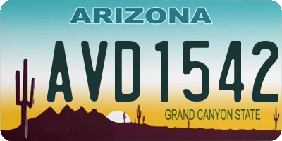 AZ license plate AVD1542