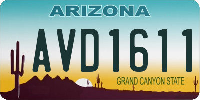 AZ license plate AVD1611