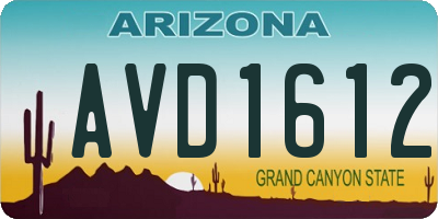 AZ license plate AVD1612