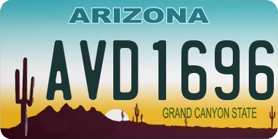 AZ license plate AVD1696