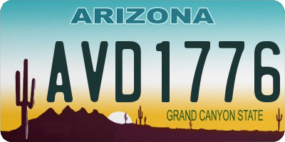 AZ license plate AVD1776