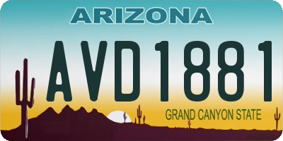 AZ license plate AVD1881