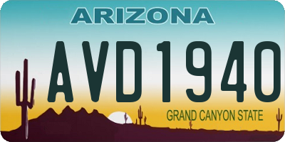 AZ license plate AVD1940