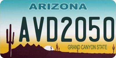 AZ license plate AVD2050