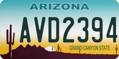 AZ license plate AVD2394