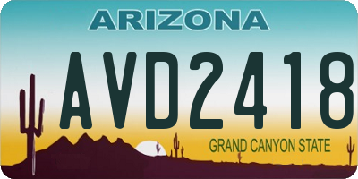 AZ license plate AVD2418
