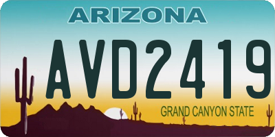 AZ license plate AVD2419
