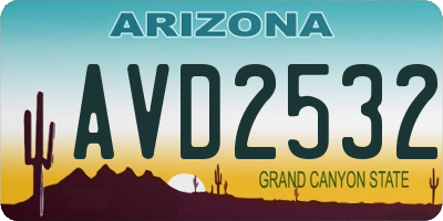 AZ license plate AVD2532