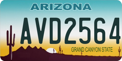 AZ license plate AVD2564