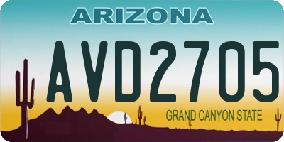 AZ license plate AVD2705