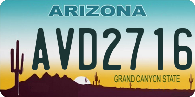 AZ license plate AVD2716