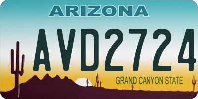 AZ license plate AVD2724