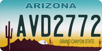 AZ license plate AVD2772