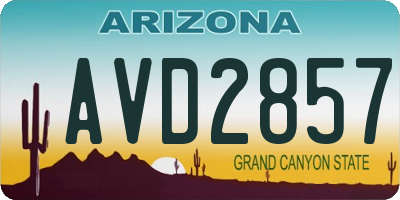 AZ license plate AVD2857