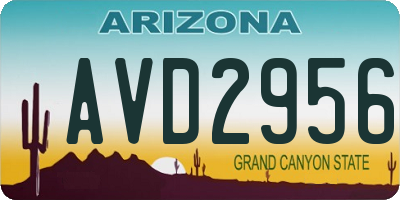 AZ license plate AVD2956