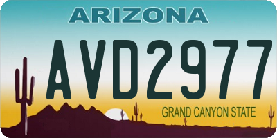 AZ license plate AVD2977