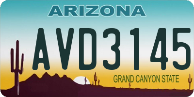 AZ license plate AVD3145