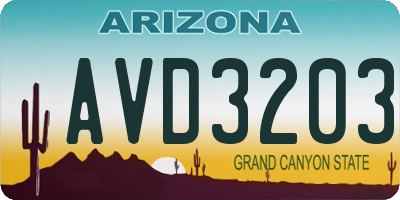 AZ license plate AVD3203
