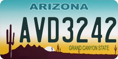 AZ license plate AVD3242
