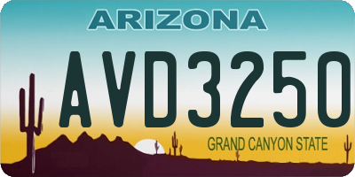 AZ license plate AVD3250