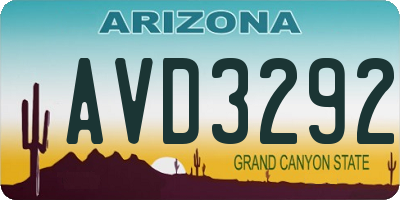 AZ license plate AVD3292
