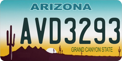 AZ license plate AVD3293