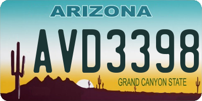 AZ license plate AVD3398