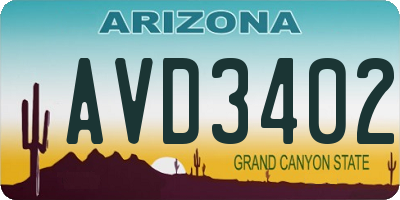 AZ license plate AVD3402