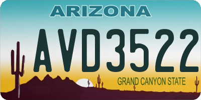 AZ license plate AVD3522