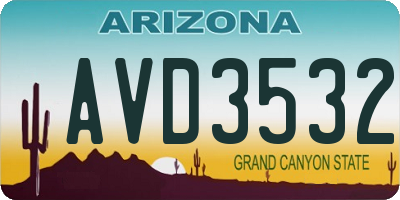 AZ license plate AVD3532