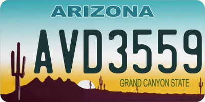 AZ license plate AVD3559