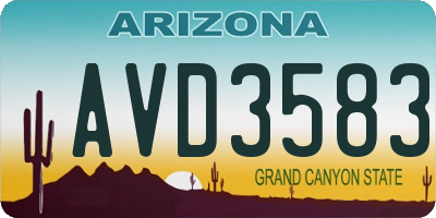 AZ license plate AVD3583