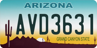 AZ license plate AVD3631