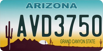 AZ license plate AVD3750