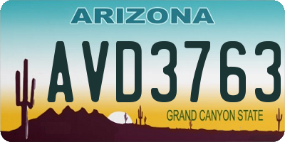 AZ license plate AVD3763