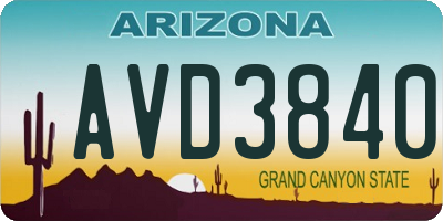 AZ license plate AVD3840