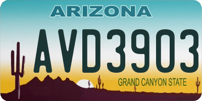 AZ license plate AVD3903
