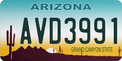 AZ license plate AVD3991