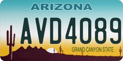 AZ license plate AVD4089