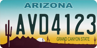 AZ license plate AVD4123