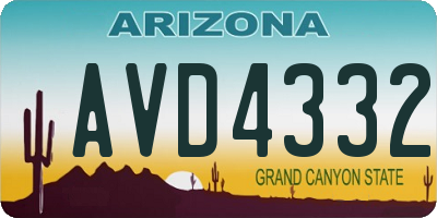 AZ license plate AVD4332