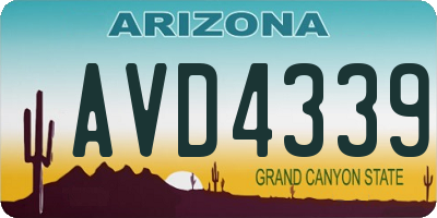 AZ license plate AVD4339