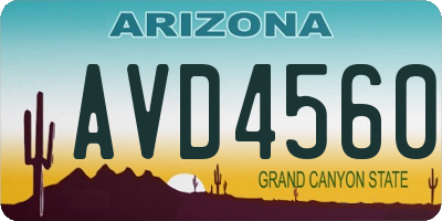 AZ license plate AVD4560