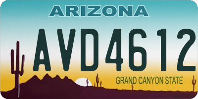 AZ license plate AVD4612